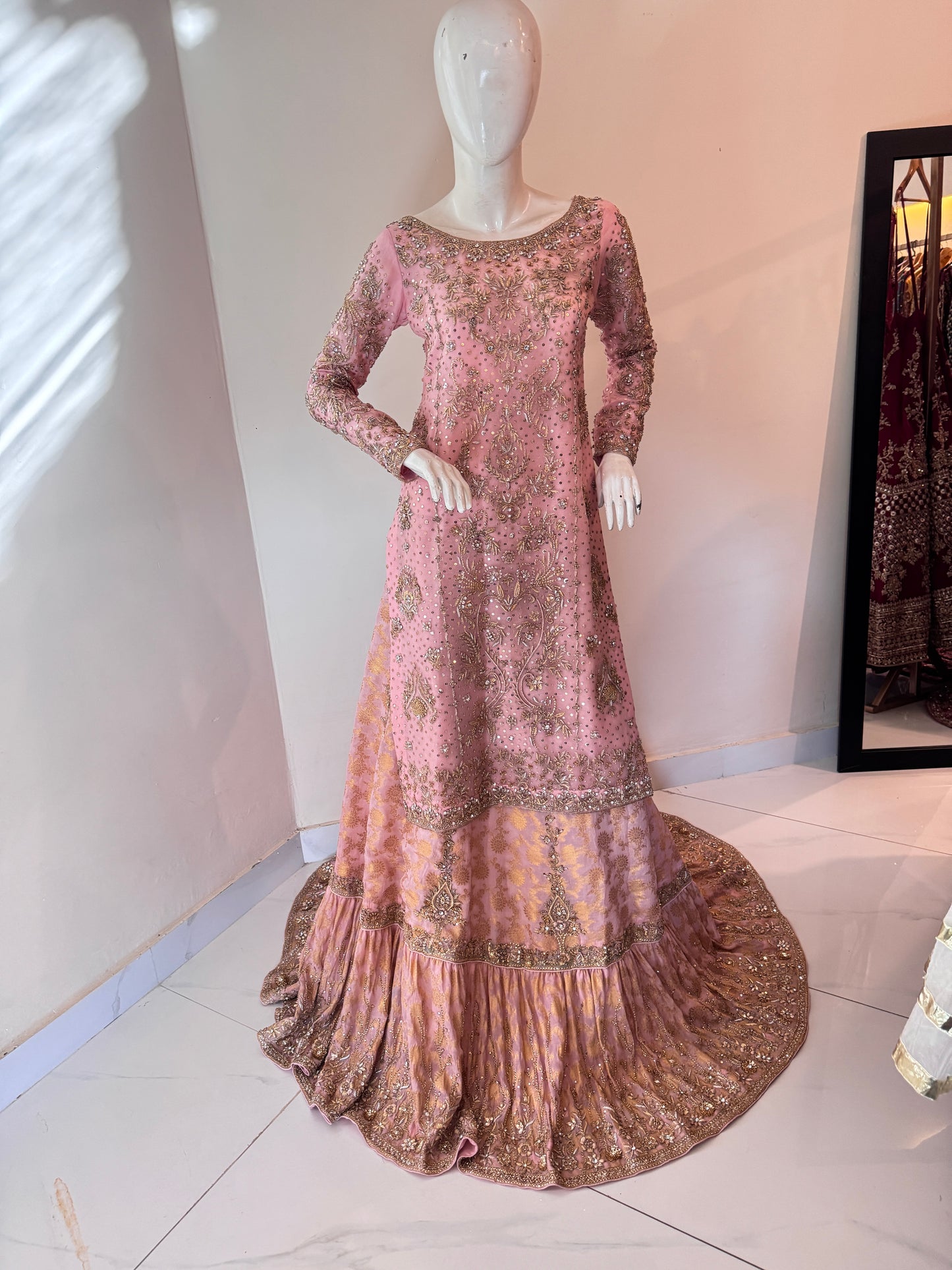 Peachy Pink Farshi Lehanga