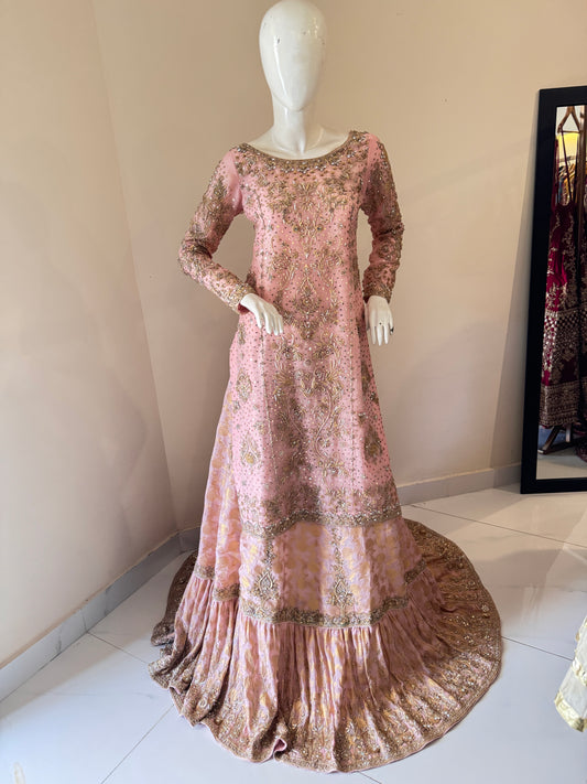Peachy Pink Farshi Lehanga