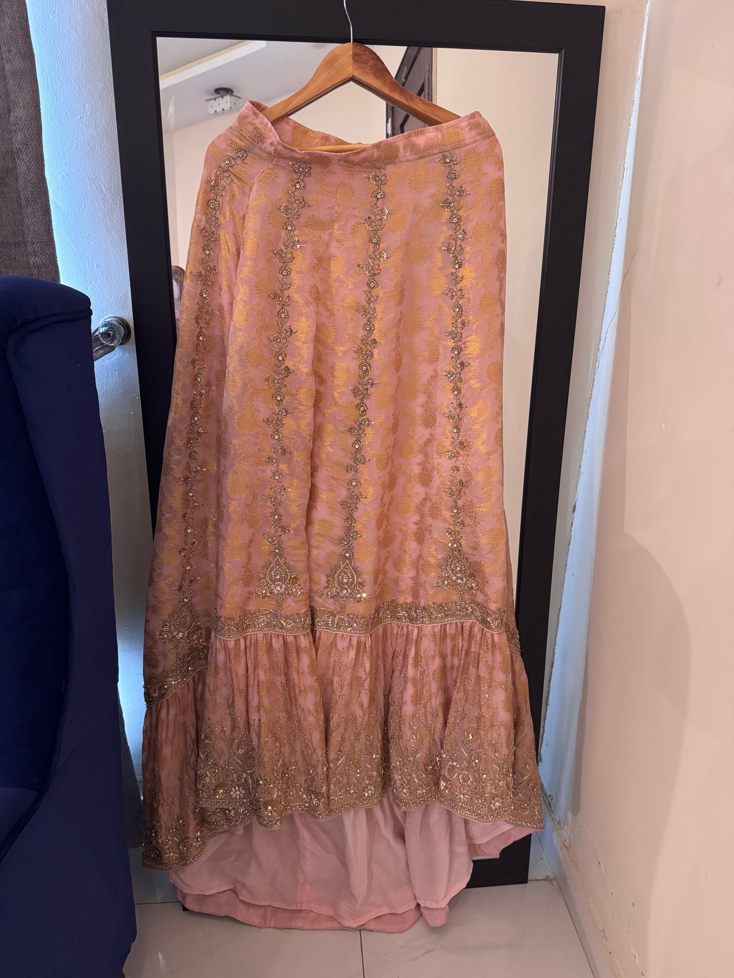 Peachy Pink Farshi Lehanga