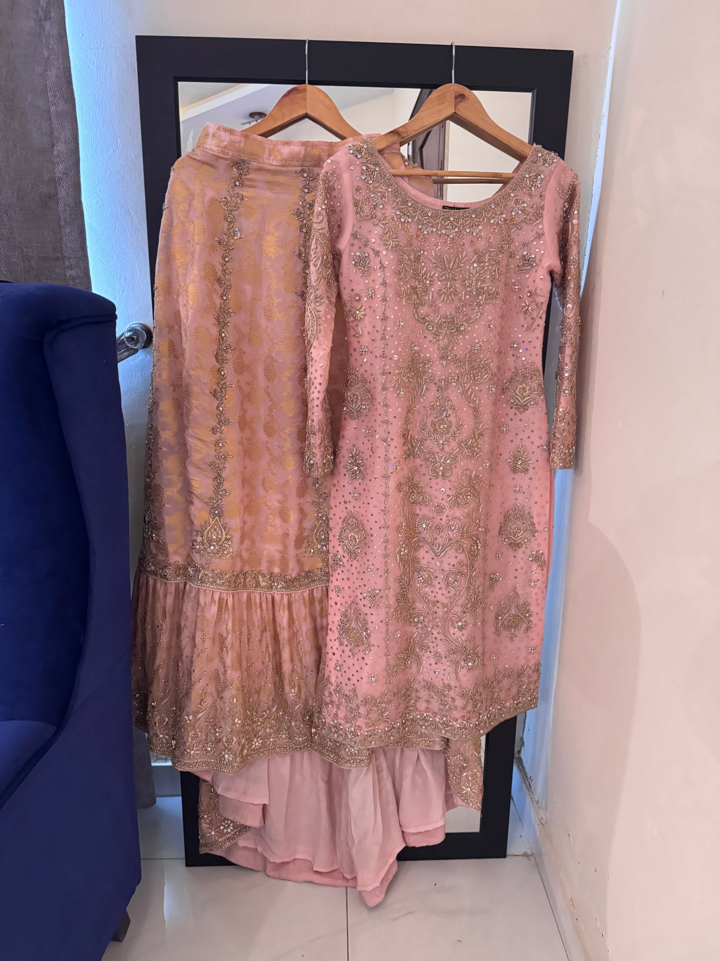 Peachy Pink Farshi Lehanga