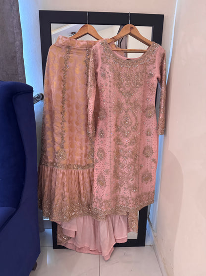 Peachy Pink Farshi Lehanga