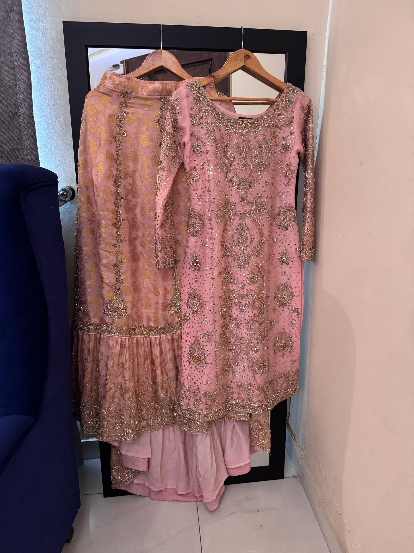 Peachy Pink Farshi Lehanga