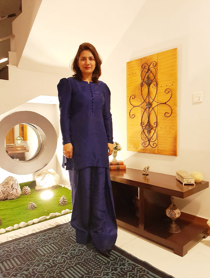 Blue Farshi Dupatta